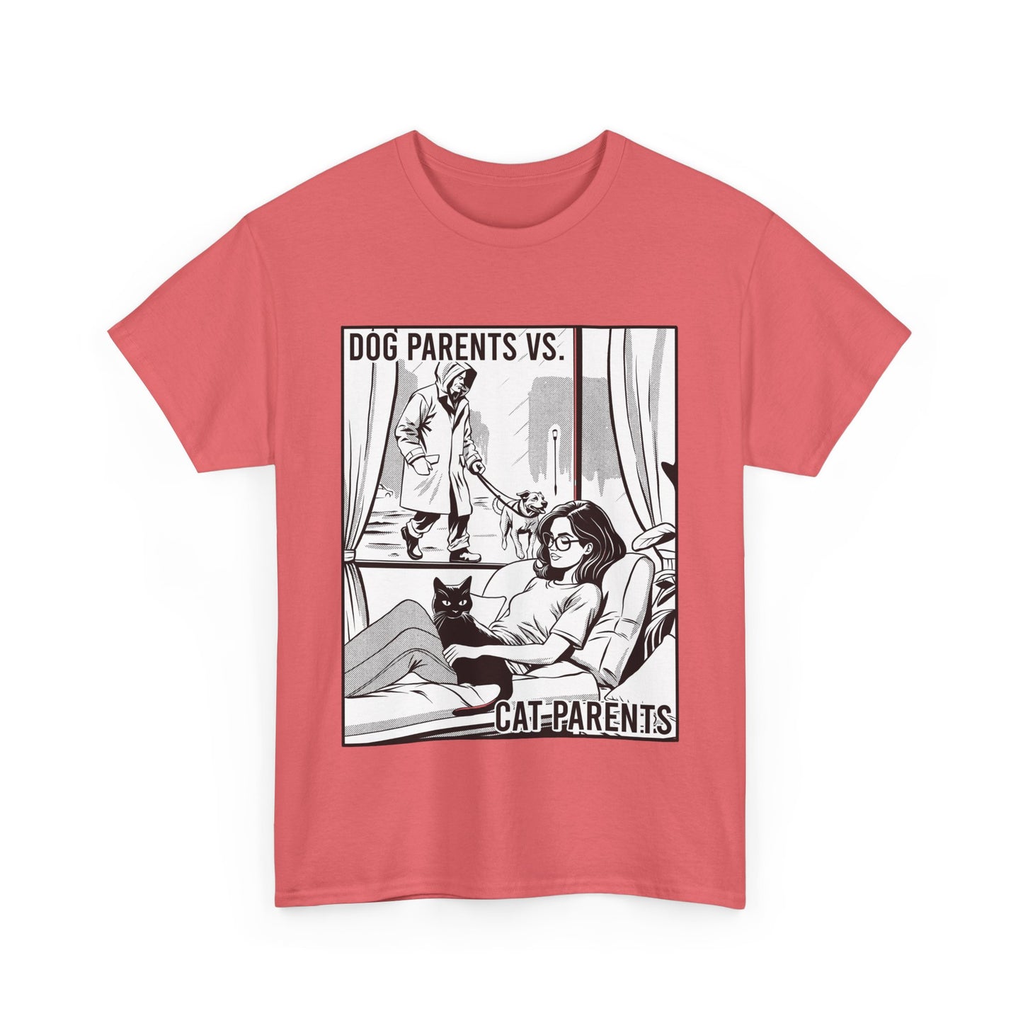 "Dog Parents vs. Cat Parents B/W" - Unisex T-Shirt