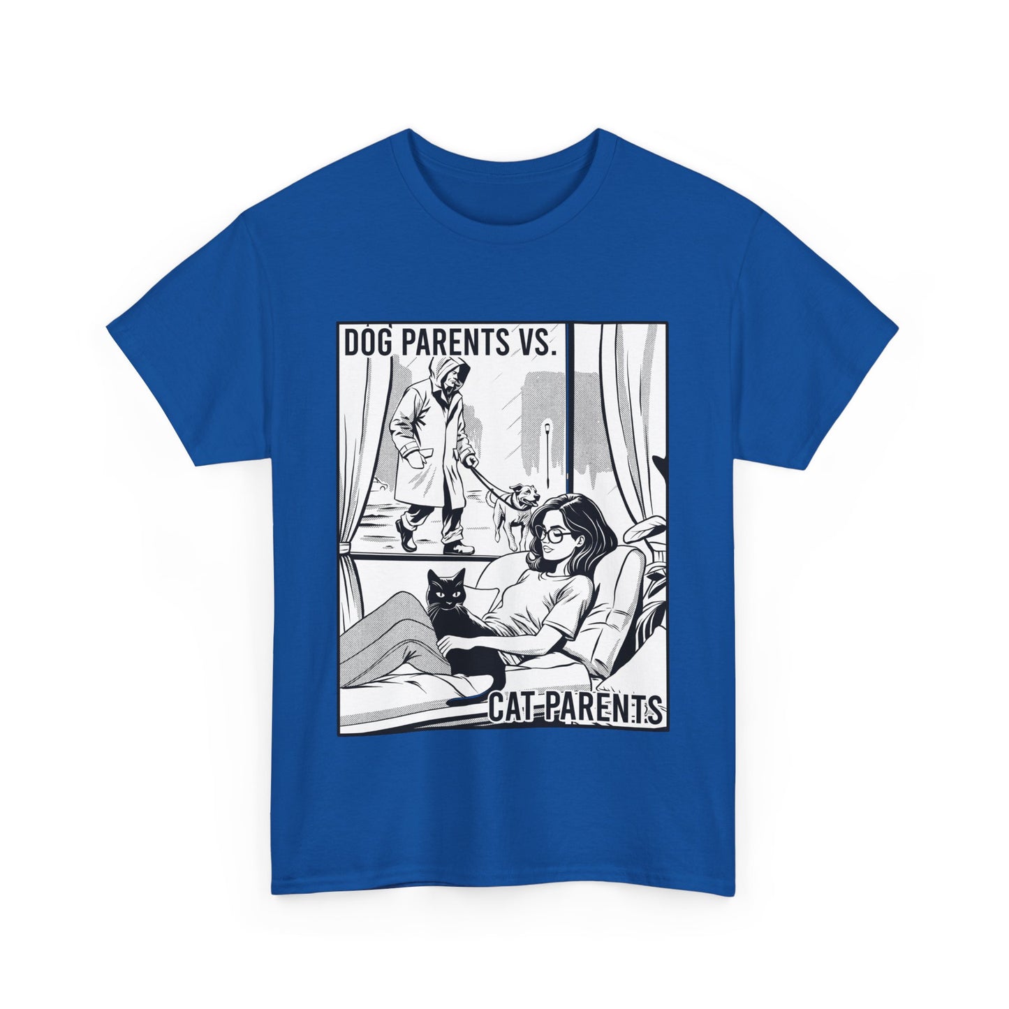 "Dog Parents vs. Cat Parents B/W" - Unisex T-Shirt