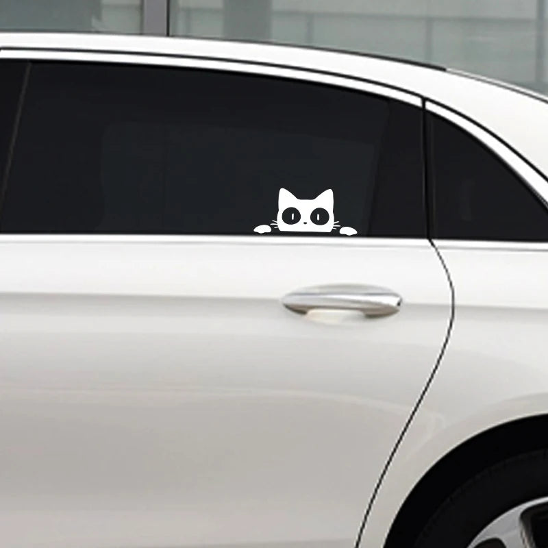 Surprise Cat Peeking Vinyl Decal