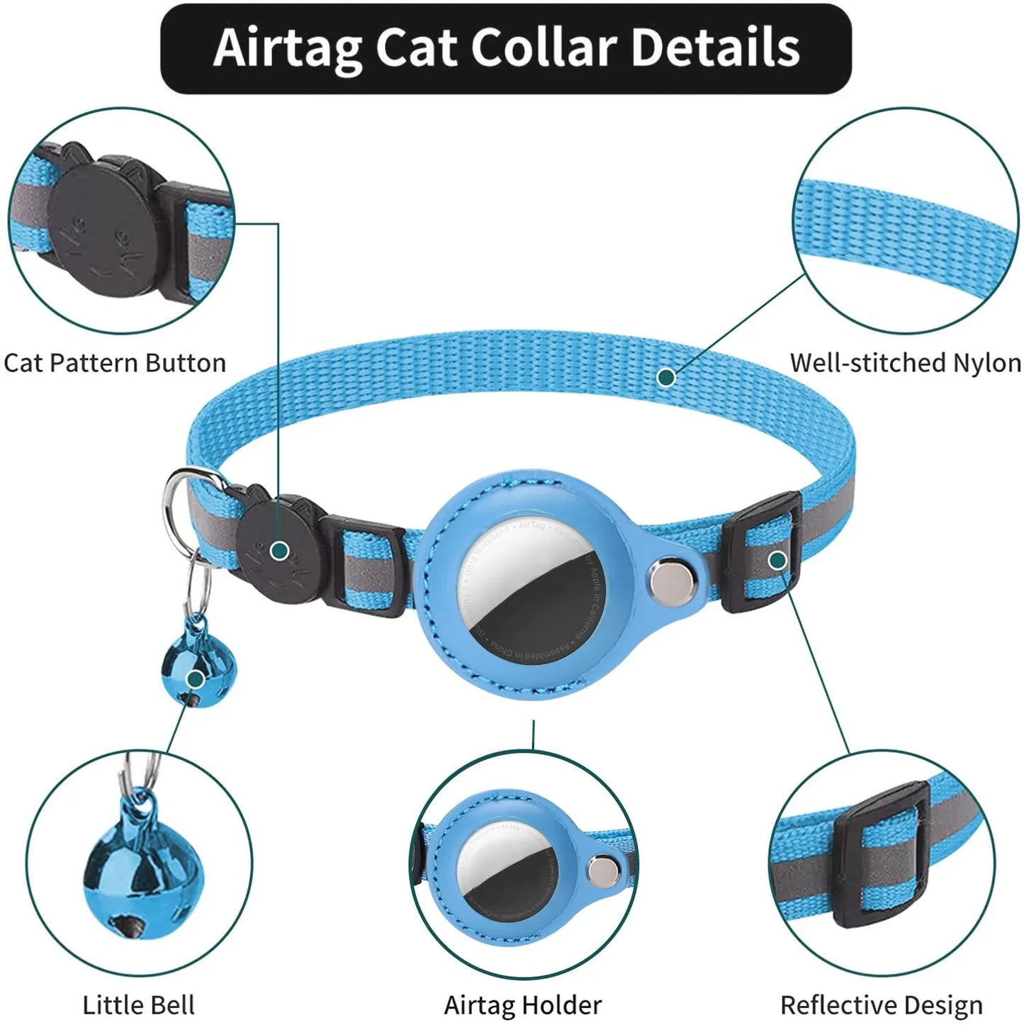 Cat AirTag Holder Collar [Track with Purrfection]