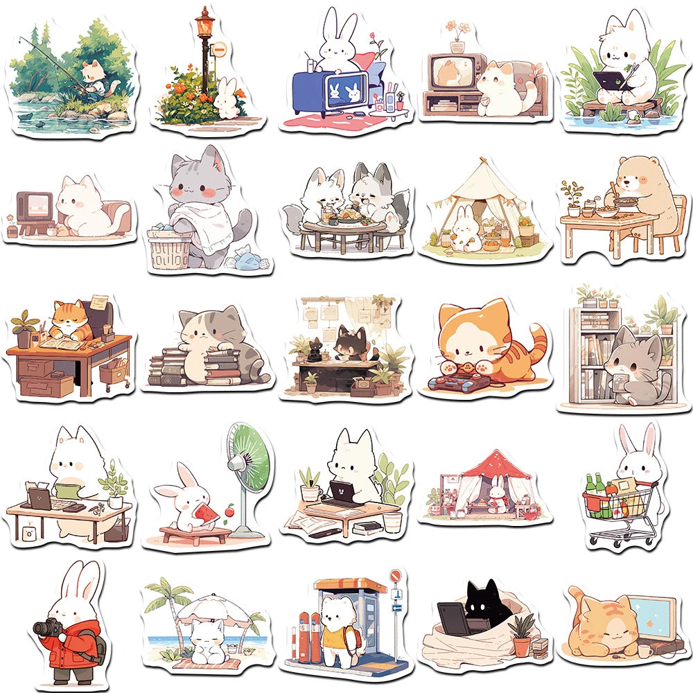 Cute Anime Animal Waterproof Sticker's [MELT YOUR FRIENDS HEARTS]