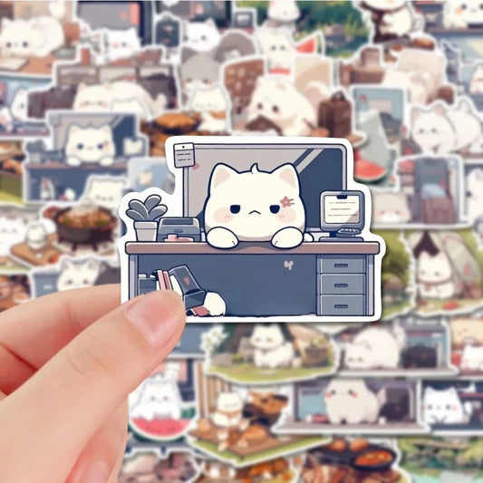 Kawaii Animal Cats Stickers Waterproof [SHARE WITH FRIENDS]