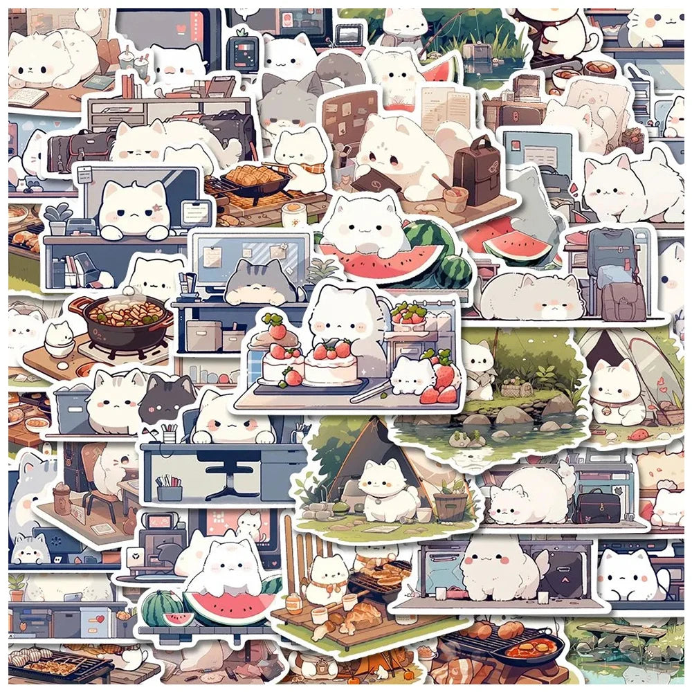 Kawaii Animal Cats Stickers Waterproof [SHARE WITH FRIENDS]