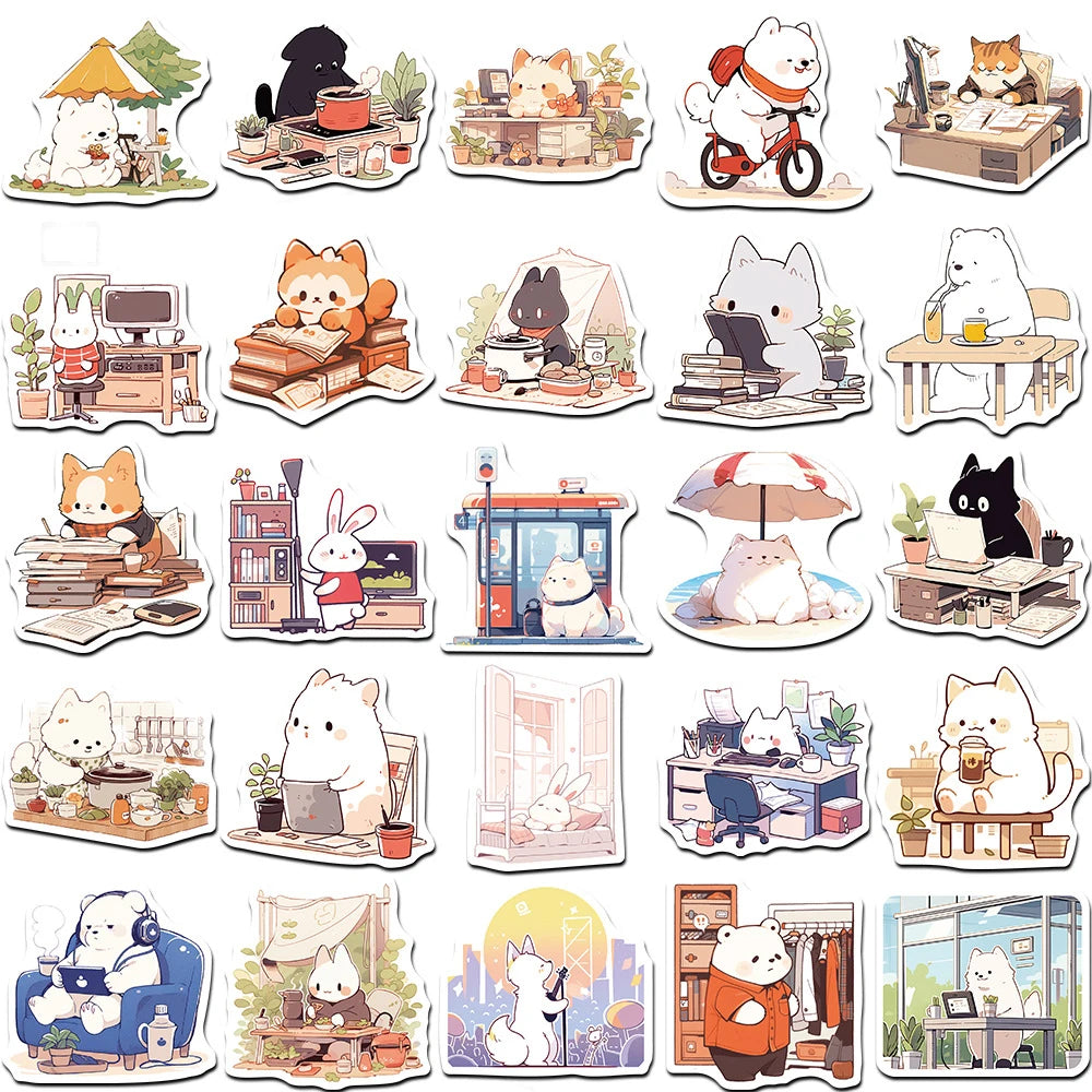 Cute Anime Animal Waterproof Sticker's [MELT YOUR FRIENDS HEARTS]