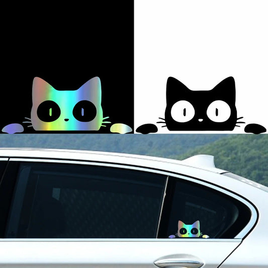 Surprise Cat Peeking Vinyl Decal